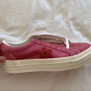 pink suede golf la fleur converse womens 8 men’s 6